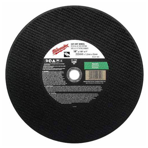 Milwaukee 49-94-1475 14 in. x 1/8 in. x 1 in. Cut-Off Wheel (Type 1)