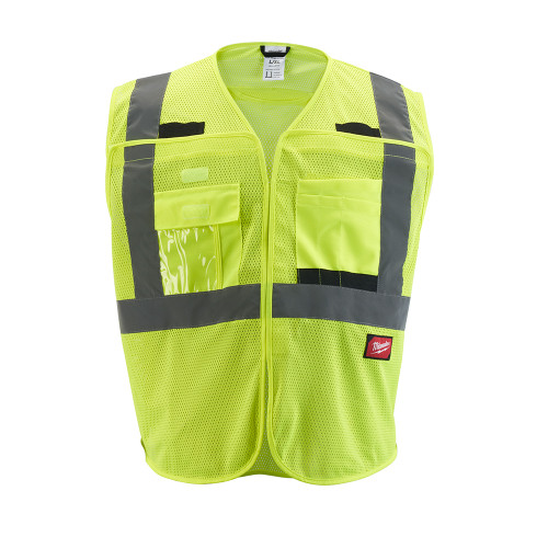 Milwaukee 48-73-5122 Class 2 Breakaway High Visibility Yellow Mesh Safety Vest - L/XL