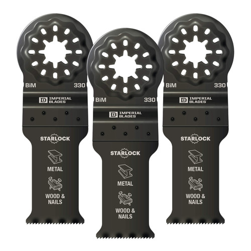 Milwaukee IBSL330-3 Imperial Blades IBSL330-3 Starlock 1-1/8" Standard Metal Blade, 3PC