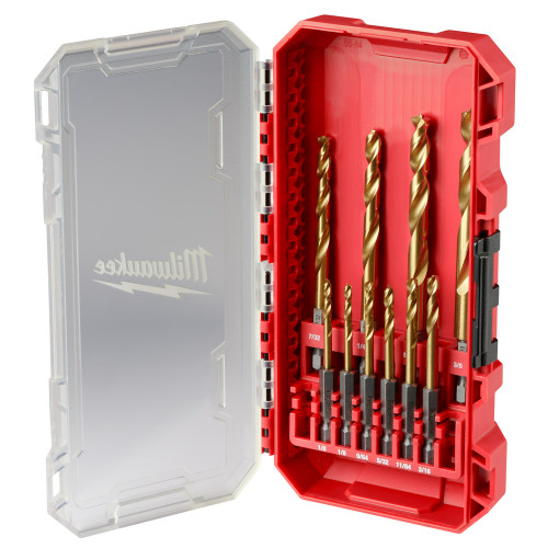 Milwaukee 48-89-4633 Shockwave Impact Duty RED HELIX Titanium Drill Bit Set - 10PC