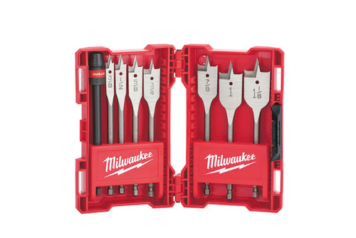 Milwaukee 49-22-0175 8-Piece Universal QUIK-LOK Flat Boring Bit Set