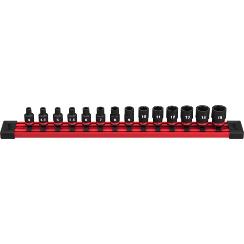 Milwaukee 49-66-7002 14PC Shockwave Impact Duty Metric Standard 6 Point Socket Set