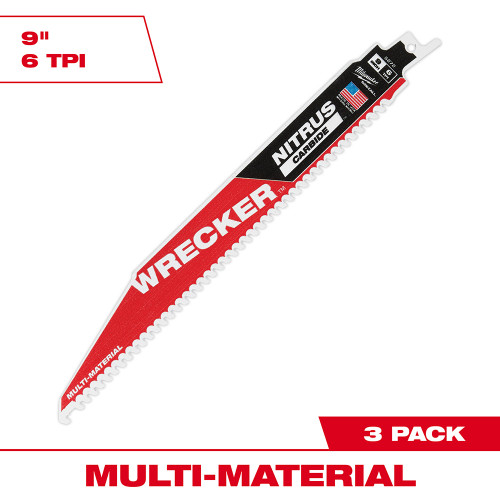 Milwaukee 48-00-5372 9" The WRECKER with NITRUS CARBIDE 3PK