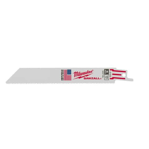 Milwaukee SAWZALL 6 inch, 14TPI Standard Metal Blade - 50 Pack - 48-01-6182