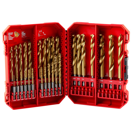Milwaukee 48-89-4672 Shockwave Impact Duty RED HELIX Titanium Drill Bit Set - 29PC