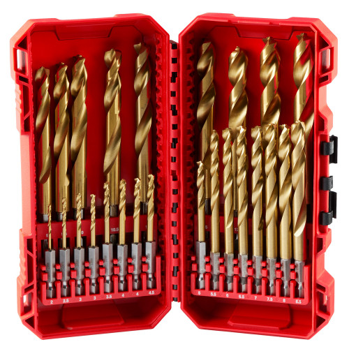 Milwaukee 48-89-4861 Shockwave Impact Duty RED HELIX Titanium Metric Drill Bit Set 25PC