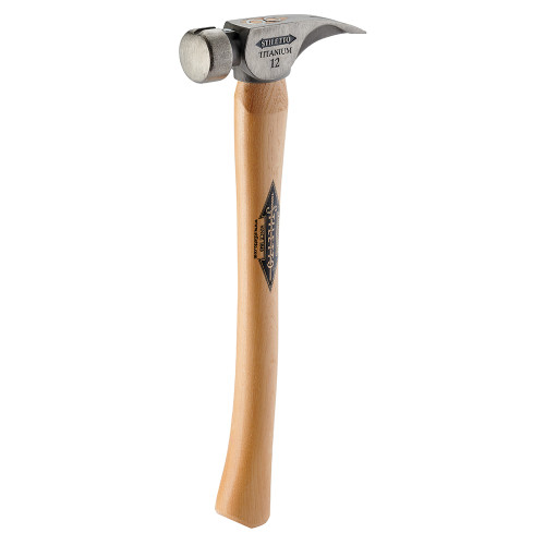 Milwaukee TI12SC 12 oz Titanium Smooth Face Hammer with 18 in. Curved Hickory Handle