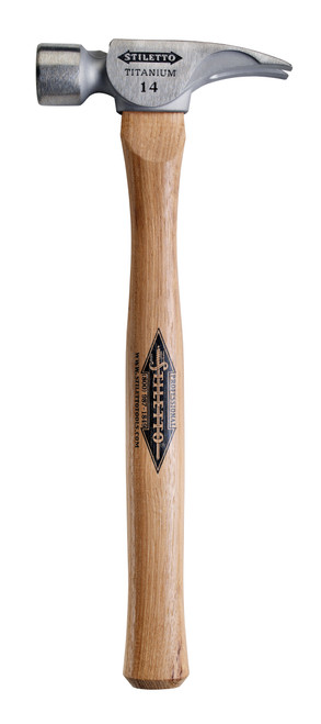 Milwaukee TI14SS 14 oz Titanium Smooth Face Hammer with 18 in. Straight Hickory Handle