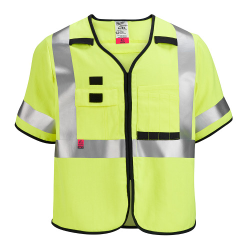 Milwaukee 48-73-5321 AR/FR Cat. 1 Class 3 High Visibility Yellow Safety Vest - S/M