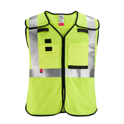 Milwaukee 48-73-5213 AR/FR Cat. 1 Class 2 Breakaway High Visibility Yellow Mesh Safety Vest - 2XL/3XL (ANSI/CSA)