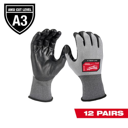 Milwaukee 48-73-8730B 12 Pair Cut Level 3 High Dexterity Polyurethane Dipped Gloves - S