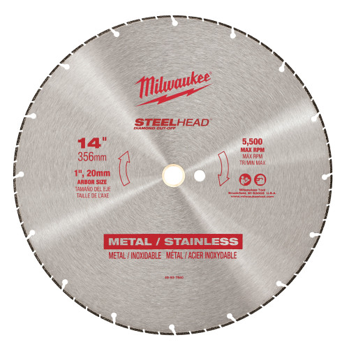 Milwaukee 49-93-7840 14 in. STEELHEAD Diamond Cut-Off Blade