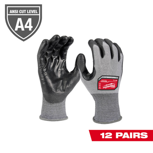 Milwaukee 48-73-8744B 12 Pair Cut Level 4 High Dexterity Polyurethane Dipped Gloves - XXL