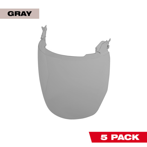 Milwaukee 48-73-1446 5pk Gray Face Shield Replacement Lenses (No-brim Helmet Only Mount)