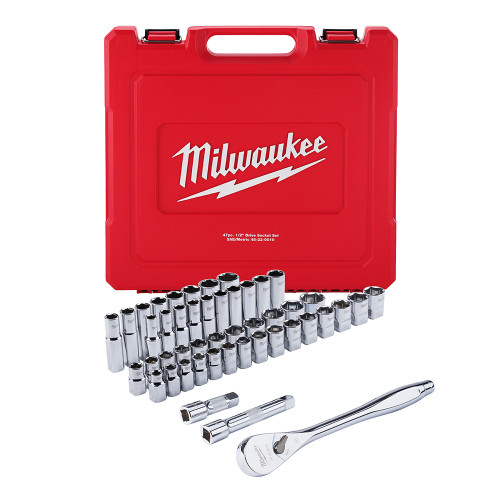 Milwaukee 48-22-9010 47 pc. 1/2 in. Socket Wrench Set (SAE & Metric)