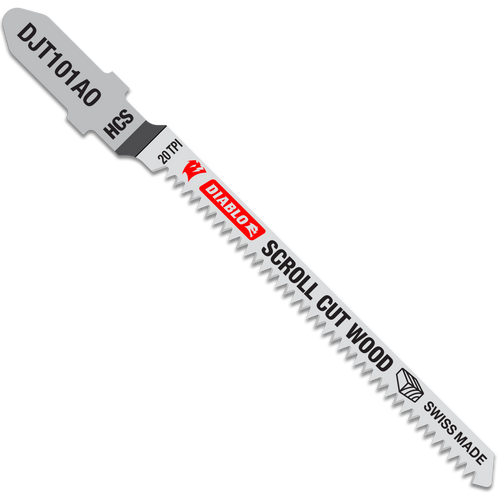 Diablo DJT101AO5 3-1/4 in. 20 TPI High Carbon Steel T-Shank Jig Saw Blades for Scroll Cuts in Wood (5-Pack)