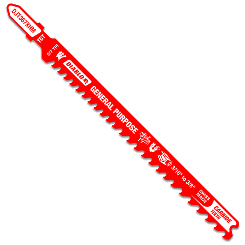 Diablo 5-1/4 inch, 5/7TPI Carbide Jig Saw Blade for General Purpose Cuts - DJT367XHM