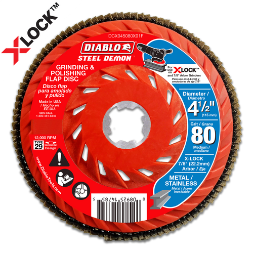Diablo DCX045080X03F 4-1/2 in. 80-Grit Flap Disc for X-Lock and All Grinders Pro Bulk Pack (3-Pack)