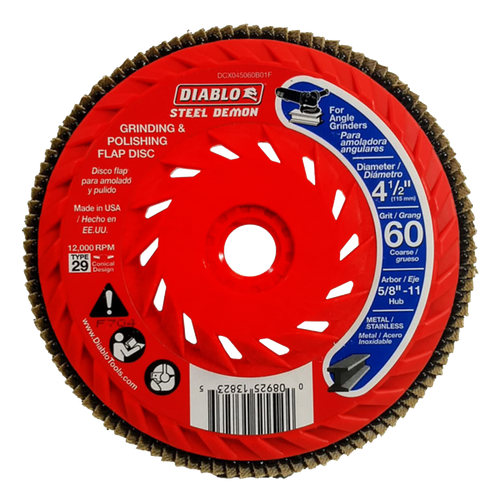Diablo DCX045060B01F 4-1/2 in. Steel Demon Flap Disc 60 Grit - with Speed Hub