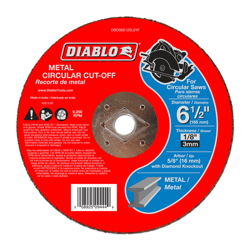 Diablo DBD065125L01F 6-1/2 in. Metal Circular Cut Off Disc
