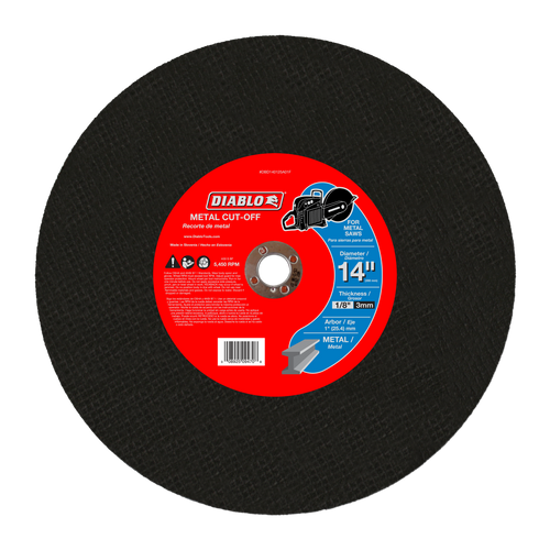 Diablo DBD140125A01F 14 in. Metal High Speed Cut Off Disc 1 in.