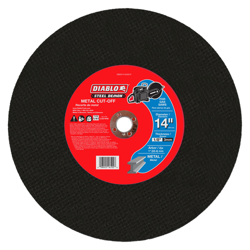 Diablo DBDS14125A01F Steel Demon 14 in. Metal High Speed Cut Off Disc 1 in.