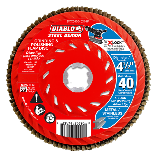 Diablo DCX045040X01F 4-1/2 in. 40-Grit Flap Disc for X-Lock and All Grinders