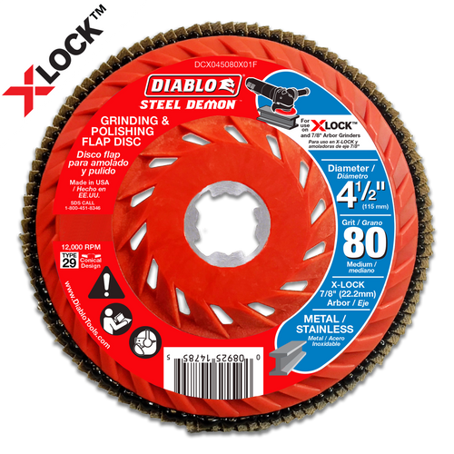 Diablo DCX045080X01F 4-1/2 in. 80-Grit Flap Disc for X-Lock and All Grinders