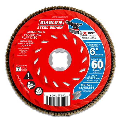 Diablo DCX060060X01F 6 in. 60-Grit Flap Disc for X-Lock and All Grinders