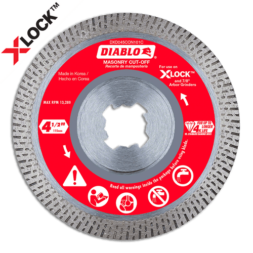 Diablo DDX045CON101C 4-1/2 in. Diamond Continuous Masonry Cut-Off with X-LOCK arbor