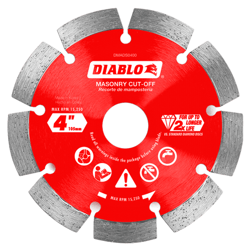 Diablo DMADS0400 4 in. Diamond Segmented Cut-Off Discs for Masonry