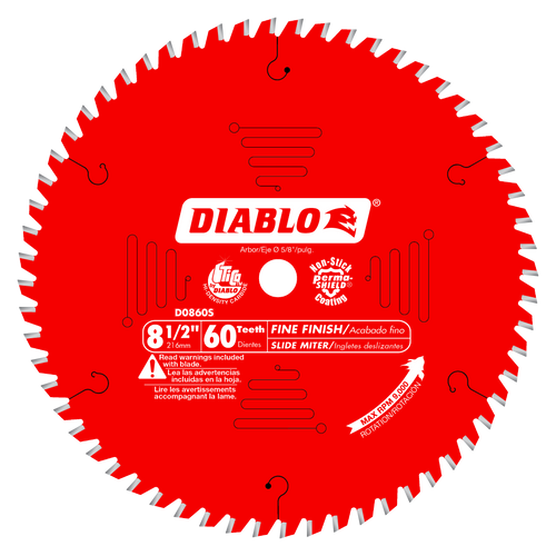 Diablo D0860S 8-1/2 in. x 60 Tooth Fine Finish Saw Blade