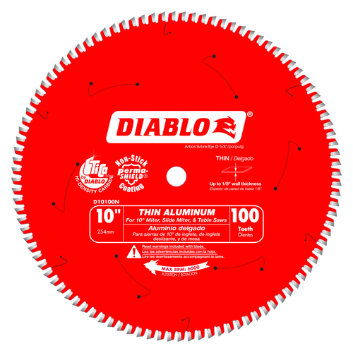 Diablo D10100N 10 in. x 100 Tooth Thin Aluminum Cutting Saw Blade