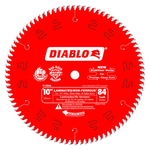 Diablo D1084L 10 in. x 84 Tooth Laminates & Non-Ferrous Metals Saw Blade