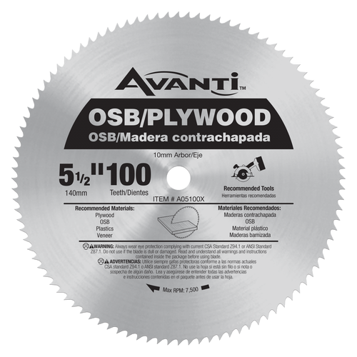 Avanti A05100X 5-1/2" X 100t Plywood