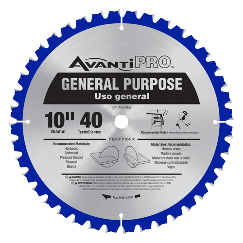 Avanti P1040X Pro 10" X 40T General Purpose