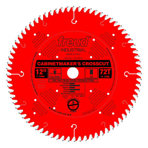 Freud LU73R012 12" Cabinetmaker's Crosscut Blade