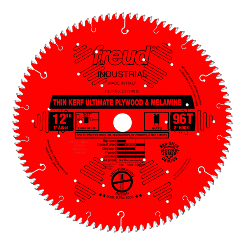 Freud LU79R012 12" Thin Kerf Ultimate Plywood & Melamine Blade