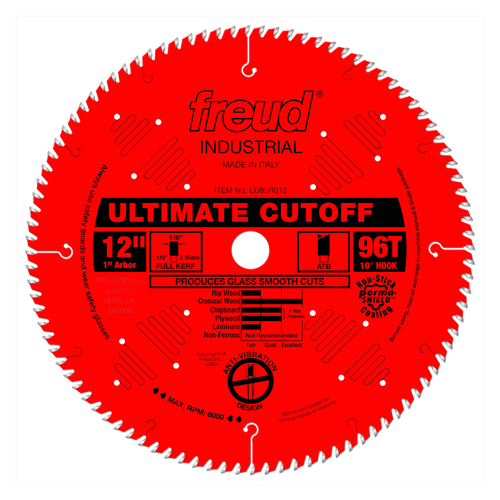 Freud LU85R012 12" Carbide Tipped Saw Blade for Crosscutting
