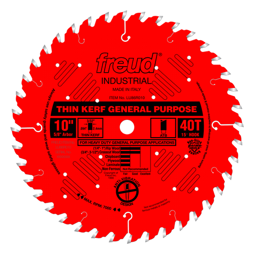 Freud LU86R010 10" Thin Kerf General Purpose Blade
