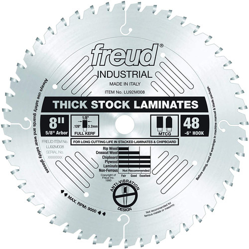 Freud LU92M008 8" Thick-Stock Laminate Blade
