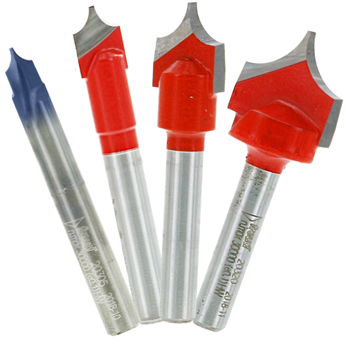 Freud 87-115 4 Piece Radius "V" Groove Bit Set
