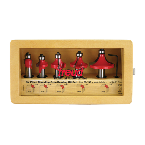 Freud 89-152 5 Piece Round Over/Beading Bit Set (1/2" Shank)