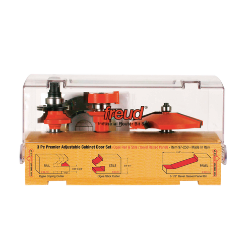 Freud 97-250 3 Piece Premier Adjustable Cabinet Bit Set