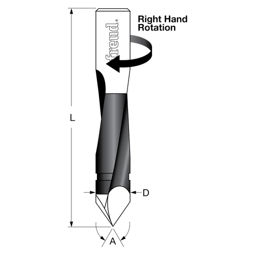 Freud TH10057R 10 mm (Dia.) Through Hole Bit