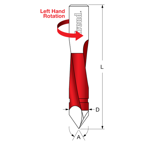 Freud TH90070L 9 mm (Dia.) Through Hole Bit