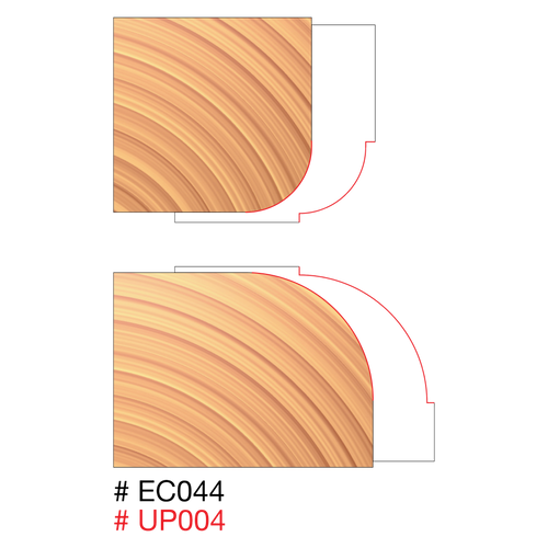 Freud EC044-IC 2-7/8" x 1" x 3/4" Combination 1/4" & 1/2" Round Over Cutters