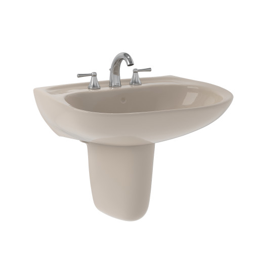 Toto Prominence Oval Wall-Mount Bathroom Sink With Cefiontect And Shroud For 4 Inch Center Faucets, Bone - LHT242.4G#03