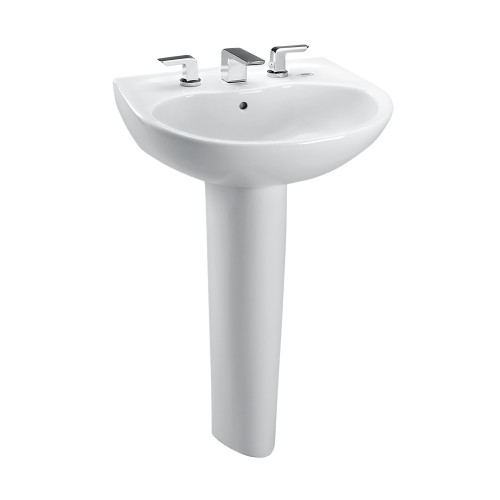 Toto Prominence Oval Basin Pedestal Bathroom Sink With Cefiontect For 4 Inch Center Faucets, Sedona Beige - LPT242.4G#12