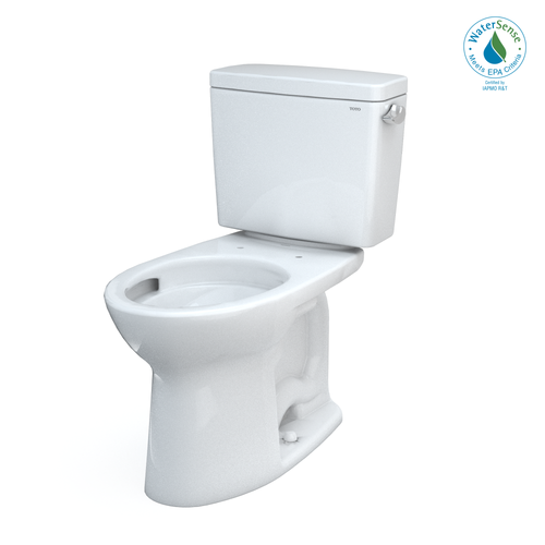 Toto Drake Two-Piece Elongated 1.28 GPF Universal Height Tornado Flush Toilet With Cefiontect And Right-Hand Trip Lever, Cotton White - CST776CEFRG#01